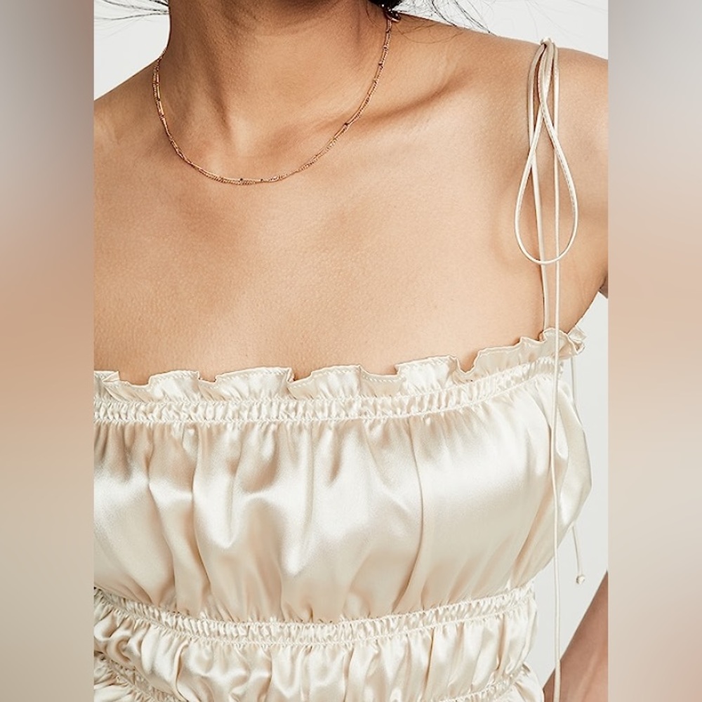 Reformation Silk Viviana Top Champagne size M Medium - Picture 3 of 13